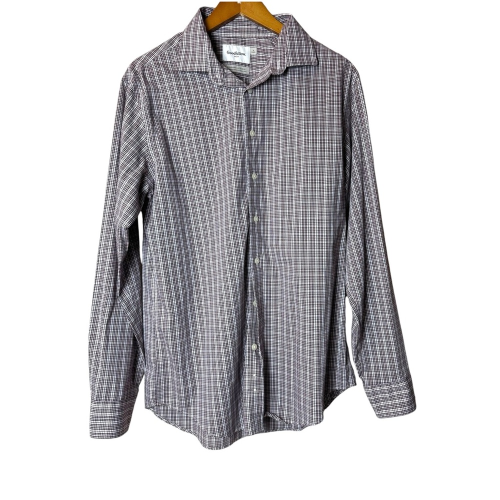Goodfellow & Co Standard Plaid Casual Long Sleeve Button Down Shirt